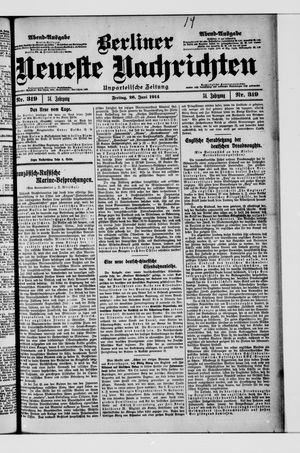 Berliner Neueste Nachrichten vom 26.06.1914