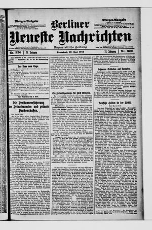 Berliner Neueste Nachrichten vom 27.06.1914