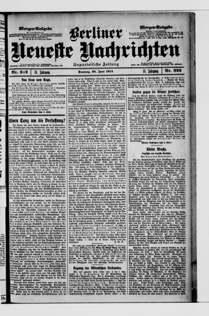 Berliner Neueste Nachrichten vom 28.06.1914
