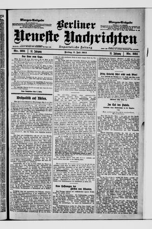 Berliner Neueste Nachrichten vom 03.07.1914