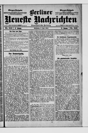 Berliner Neueste Nachrichten vom 08.07.1914