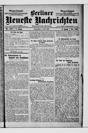 Berliner Neueste Nachrichten vom 09.07.1914