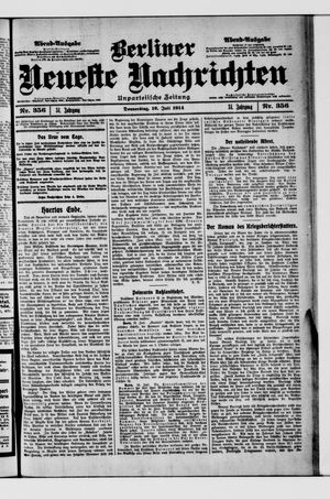 Berliner Neueste Nachrichten vom 16.07.1914