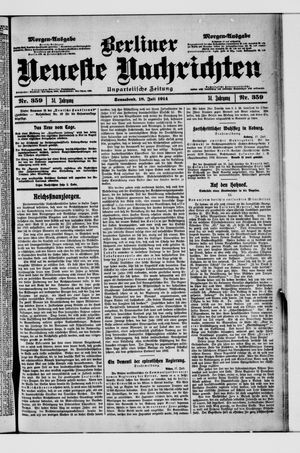 Berliner Neueste Nachrichten vom 18.07.1914