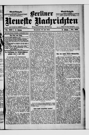 Berliner Neueste Nachrichten vom 18.07.1914