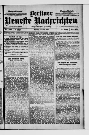 Berliner Neueste Nachrichten vom 19.07.1914