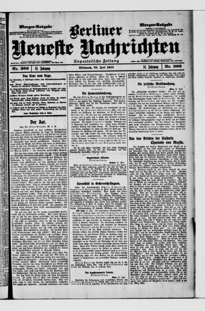 Berliner Neueste Nachrichten vom 22.07.1914
