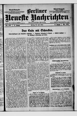 Berliner Neueste Nachrichten vom 24.07.1914