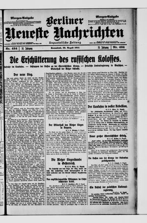 Berliner Neueste Nachrichten vom 22.08.1914