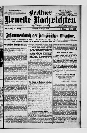 Berliner Neueste Nachrichten vom 22.08.1914