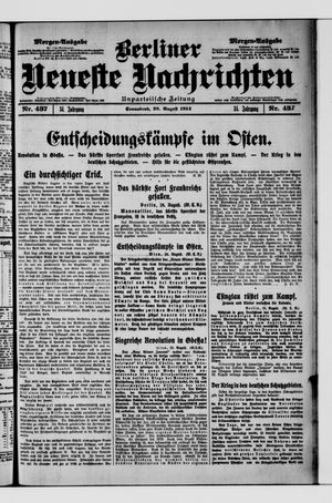 Berliner Neueste Nachrichten vom 29.08.1914