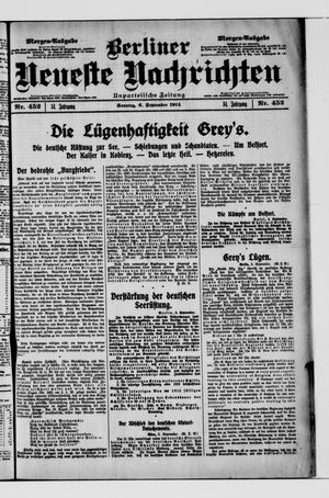 Berliner Neueste Nachrichten vom 06.09.1914
