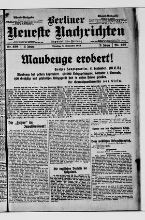 Berliner Neueste Nachrichten vom 08.09.1914