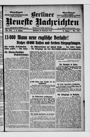 Berliner Neueste Nachrichten vom 16.09.1914