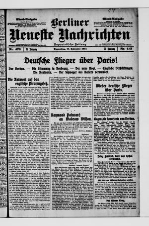 Berliner Neueste Nachrichten vom 17.09.1914