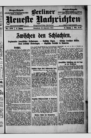Berliner Neueste Nachrichten vom 19.09.1914