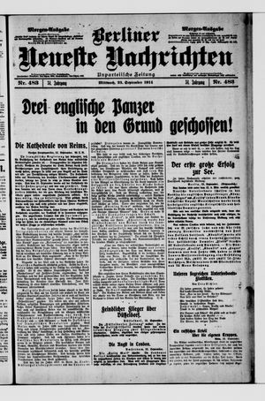 Berliner Neueste Nachrichten vom 23.09.1914