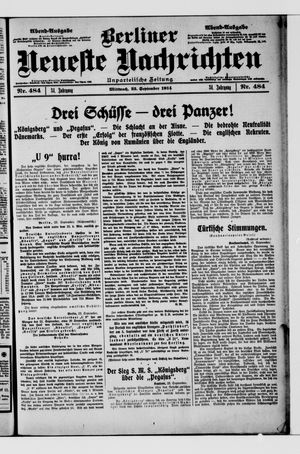 Berliner Neueste Nachrichten vom 23.09.1914