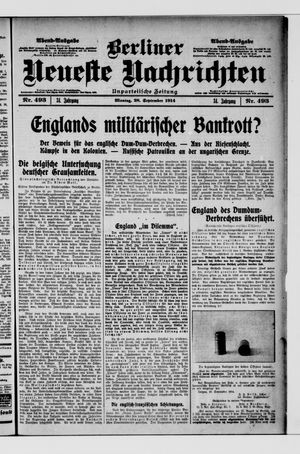 Berliner Neueste Nachrichten vom 28.09.1914