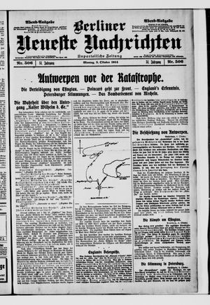 Berliner Neueste Nachrichten vom 05.10.1914