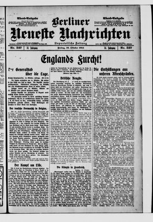 Berliner Neueste Nachrichten vom 16.10.1914