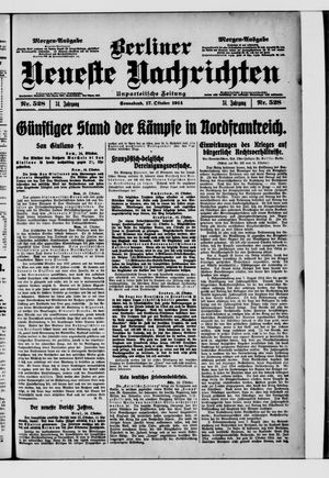 Berliner Neueste Nachrichten vom 17.10.1914