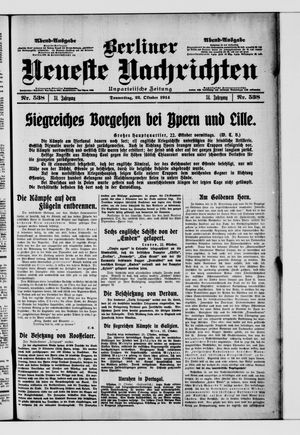 Berliner Neueste Nachrichten vom 22.10.1914