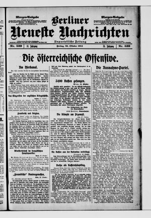 Berliner Neueste Nachrichten on Oct 23, 1914