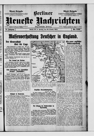 Berliner Neueste Nachrichten vom 23.10.1914