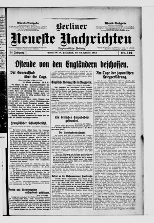 Berliner Neueste Nachrichten vom 24.10.1914