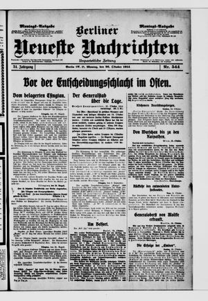 Berliner Neueste Nachrichten vom 26.10.1914