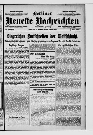 Berliner Neueste Nachrichten vom 26.10.1914