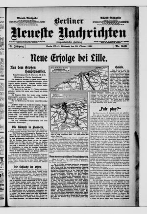 Berliner Neueste Nachrichten vom 28.10.1914