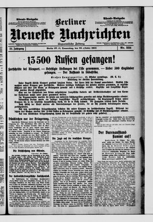 Berliner Neueste Nachrichten vom 29.10.1914