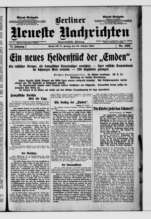 Berliner Neueste Nachrichten vom 30.10.1914