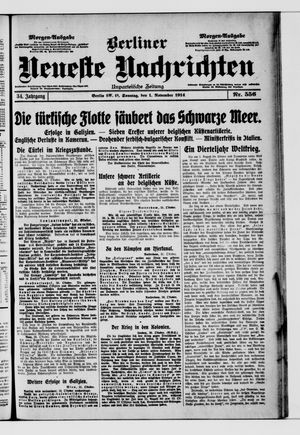 Berliner Neueste Nachrichten on Nov 1, 1914