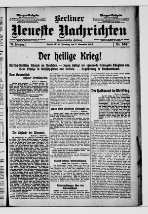 Berliner Neueste Nachrichten vom 03.11.1914