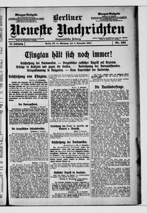 Berliner Neueste Nachrichten vom 04.11.1914