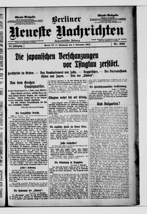 Berliner Neueste Nachrichten vom 04.11.1914