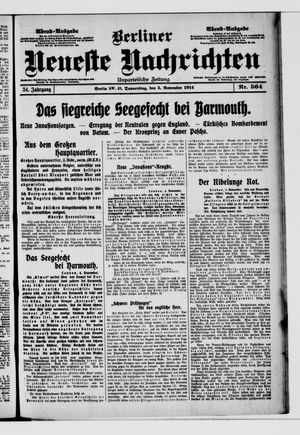 Berliner Neueste Nachrichten vom 05.11.1914