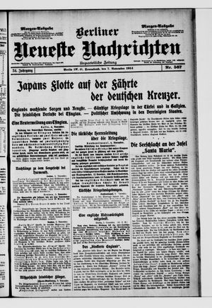 Berliner Neueste Nachrichten vom 07.11.1914