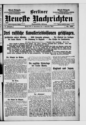 Berliner Neueste Nachrichten vom 07.11.1914