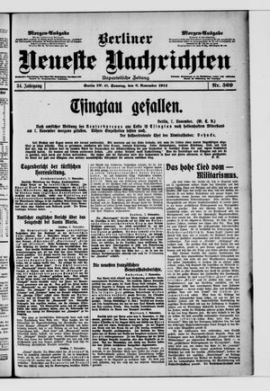 Berliner Neueste Nachrichten vom 08.11.1914