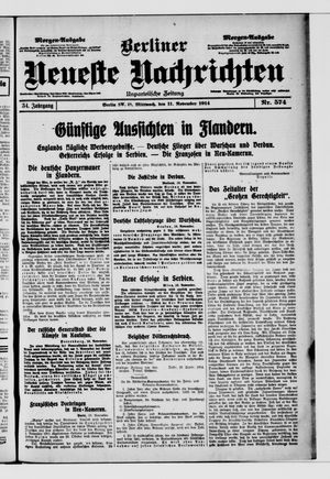 Berliner Neueste Nachrichten vom 11.11.1914