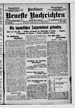 Berliner Neueste Nachrichten vom 12.11.1914