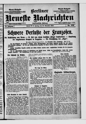Berliner Neueste Nachrichten vom 13.11.1914