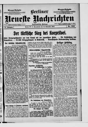 Berliner Neueste Nachrichten vom 14.11.1914
