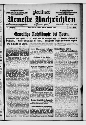 Berliner Neueste Nachrichten vom 15.11.1914