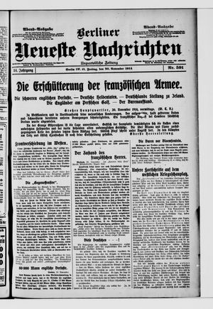 Berliner Neueste Nachrichten vom 20.11.1914