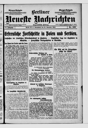 Berliner Neueste Nachrichten vom 20.11.1914